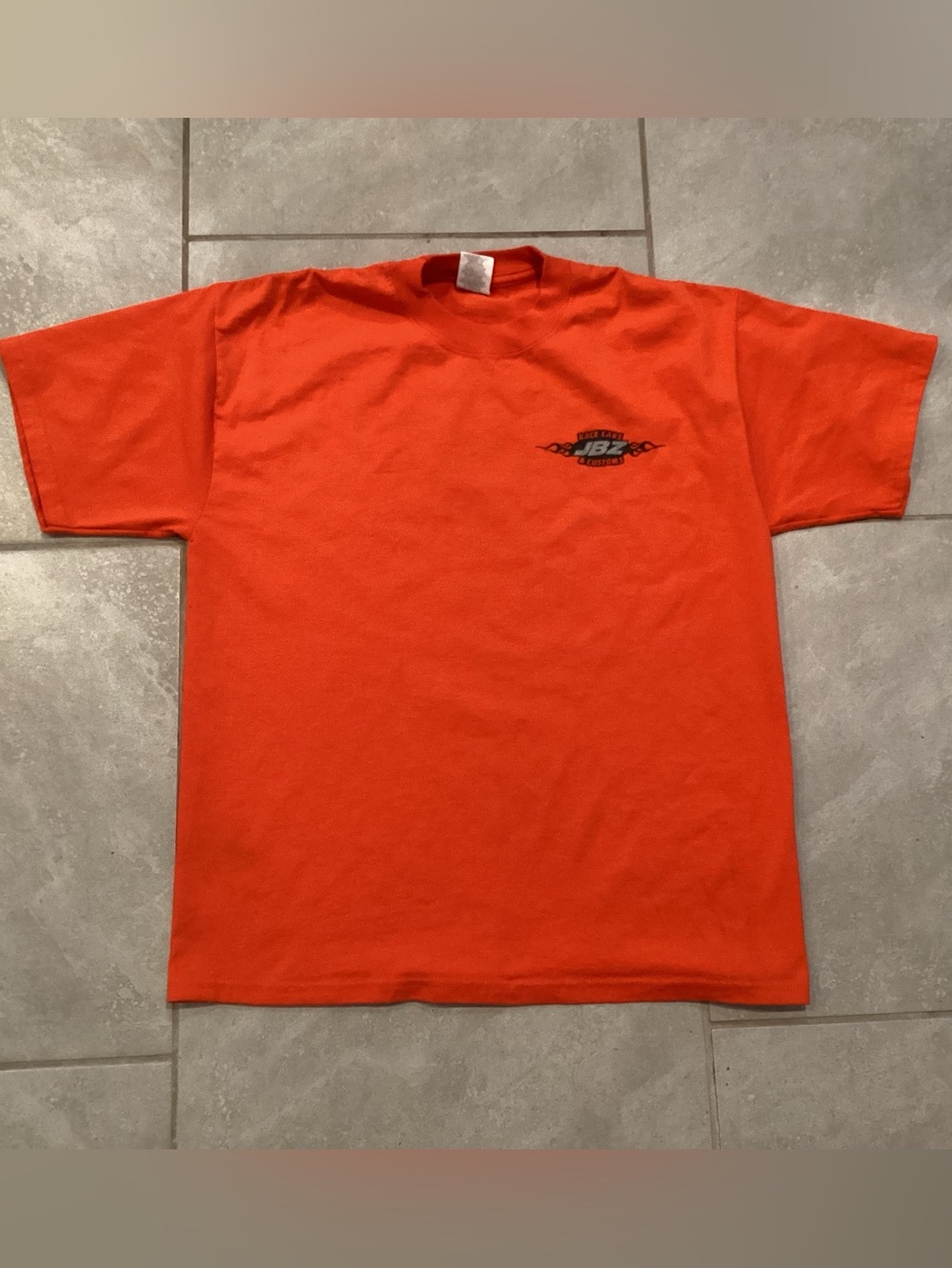 Jerzees Orange Race Cars JBZ Graphic Tee with Small Chest Logo